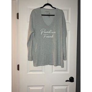 Good hyouman V Neck Pullover sweatshirt large light green paradise Found